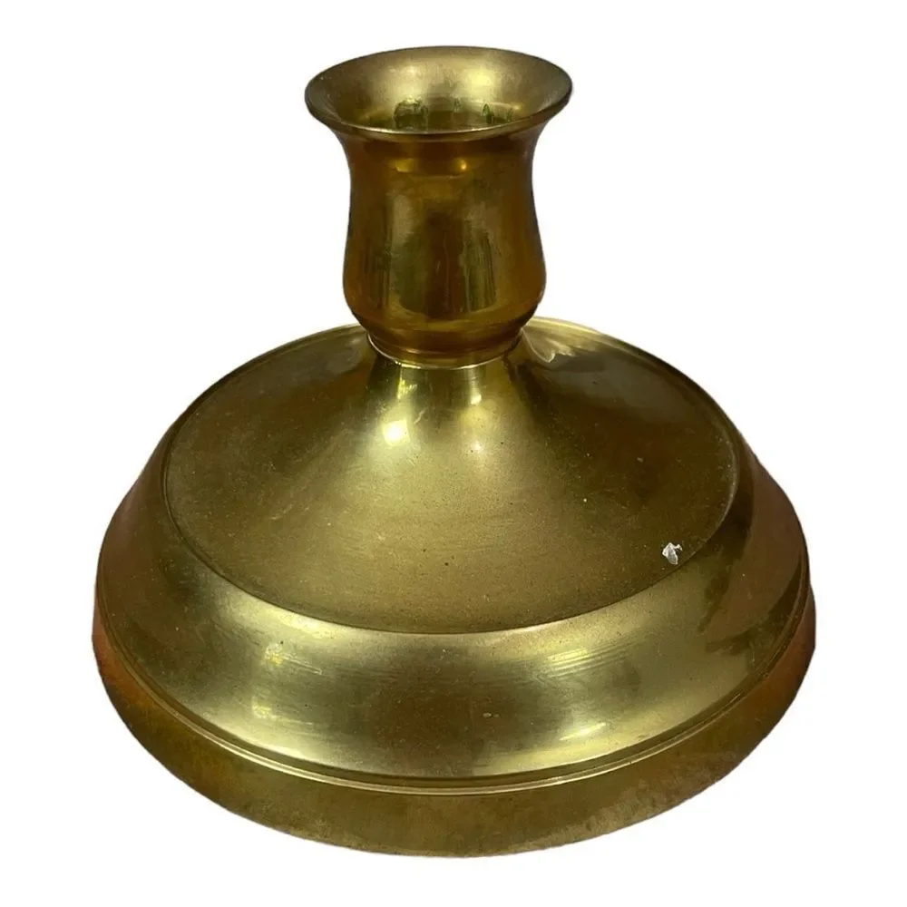 Vintage Brass Mid Century Modern Candle Holder EUC